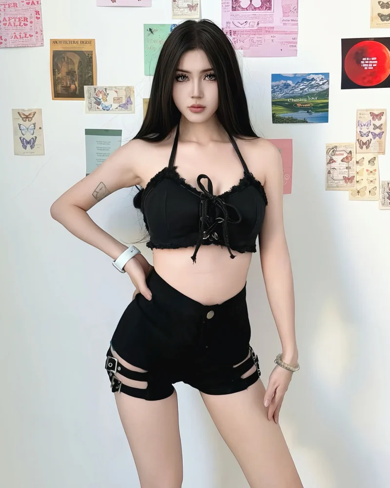 Super Hot Shorts High Waist Elastic Slim Hollow Out Shorts