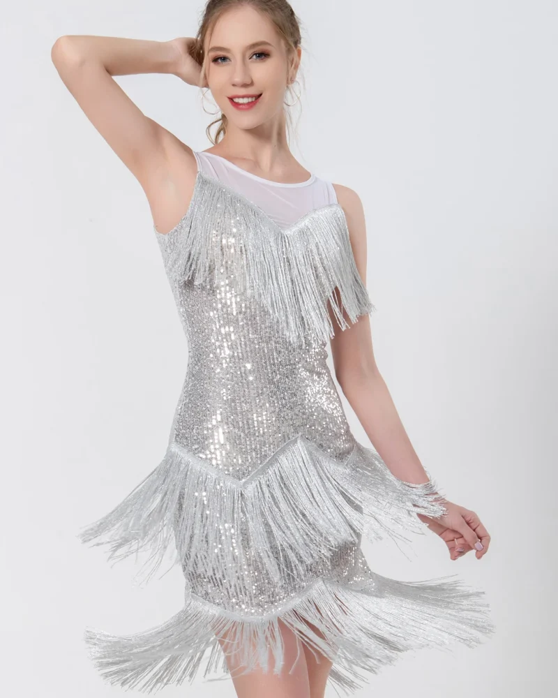 see through Sequin elegant evening prom vintage tassel party dress vestidos