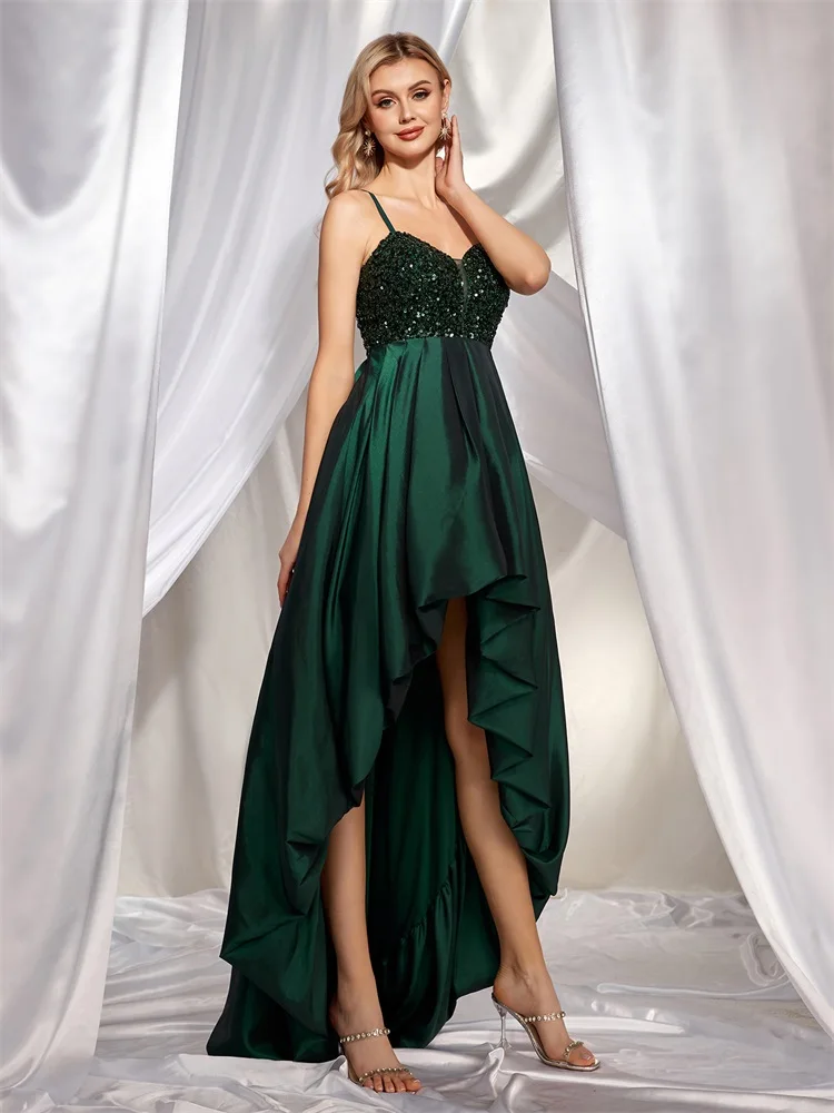 A-LINE sleeveless Elegant And Sequin Party Prom Long Gown