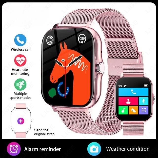Android IOS Phone 1.44 Inch Color Screen Bluetooth Call Blood Oxygen Pressure Monitor Women Men Smart Watch