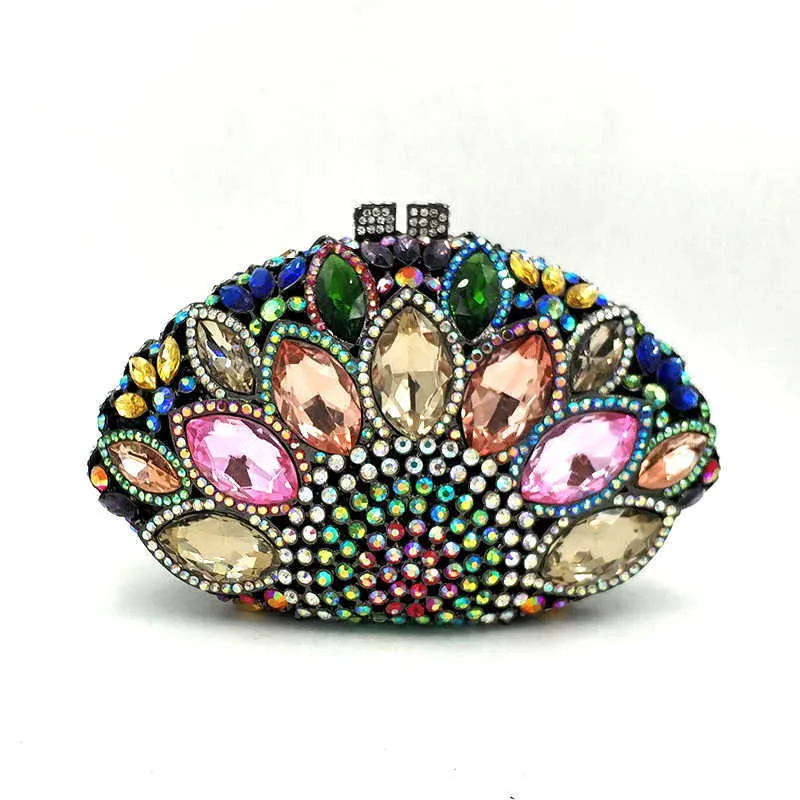 Diamonds crystal clutch bridal wedding party handbag