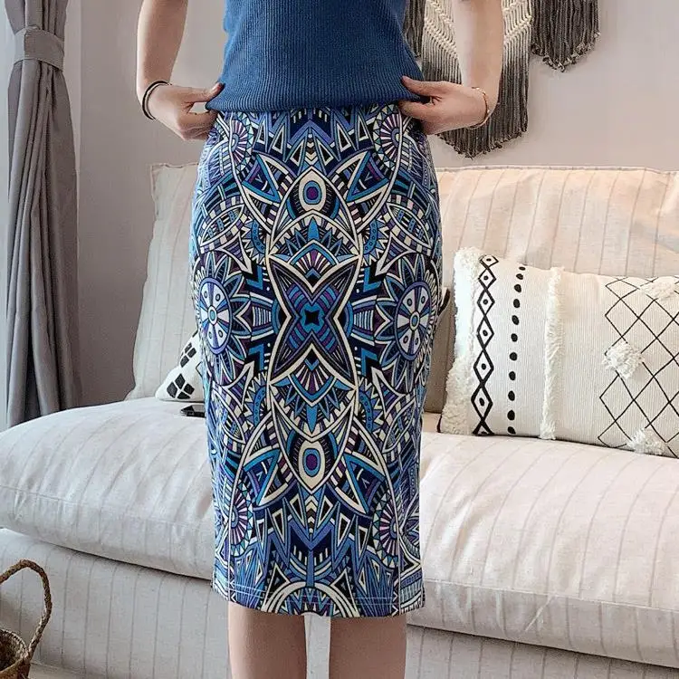 Elegant Midi Casual Skirts Slim Vintage Hip Raise Fashion Skirt