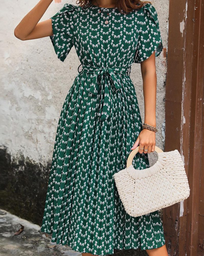 Elegant , Floral And Belted Bohemian-Inspired Daily Casual Midi Dresses3 Elegant Floral And Belted Bohemian-Inspired Daily Casual Midi Dresses