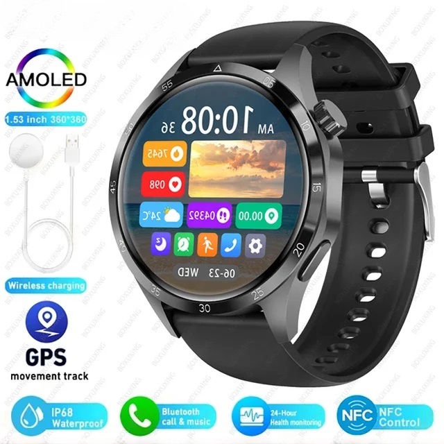 HD Screen Bluetooth Call NFC Health Monitor Sport GPS 4 Pro Smart Watch