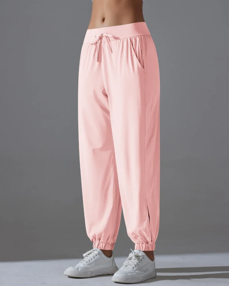 High Waist Pants Ice Silk Clothing Thin Youthful Clothes Casual Clothes Slim Loose Pants