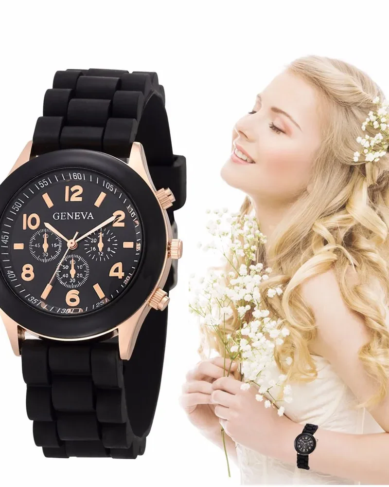 Luxury Brand Silicone Strap Quartz Wrist Watch
