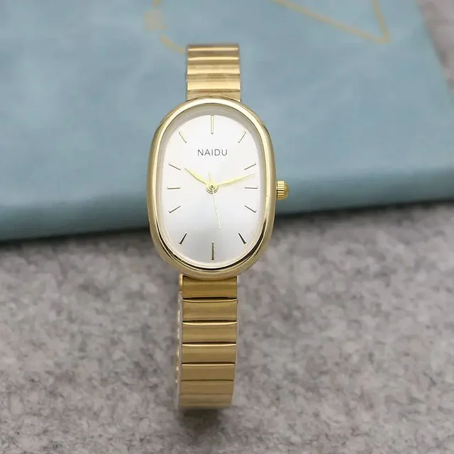 Oval Small Dial Quartz Bamboo Strap Leisure Fashion Wristwatch