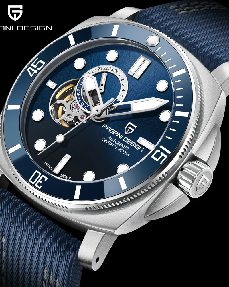 PAGANI DESIGN Brand Sports Men Mechanical Fashion Sapphire 200M Waterproof Automatic Timecode Relogio Watch