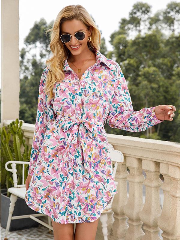 Stay Stylish and Comfortable in Chic Belted Shirt Dress