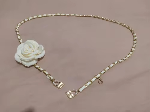 Floral Fashion Metal Camellia Waist Chain Thin Body Belts