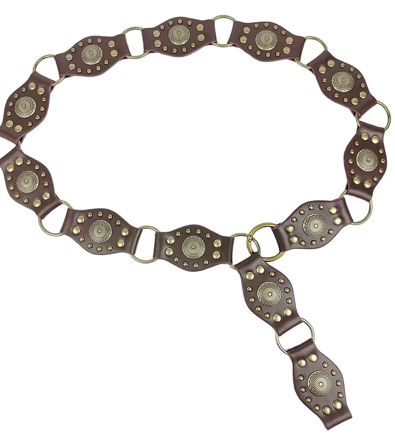 American Retro Spliced Rivet Design Versatile Jeans Belt