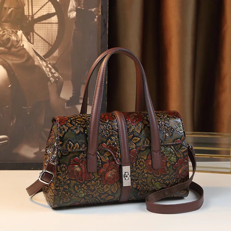 Casual Blossoming Rich Retro Cross body Tote Handbag