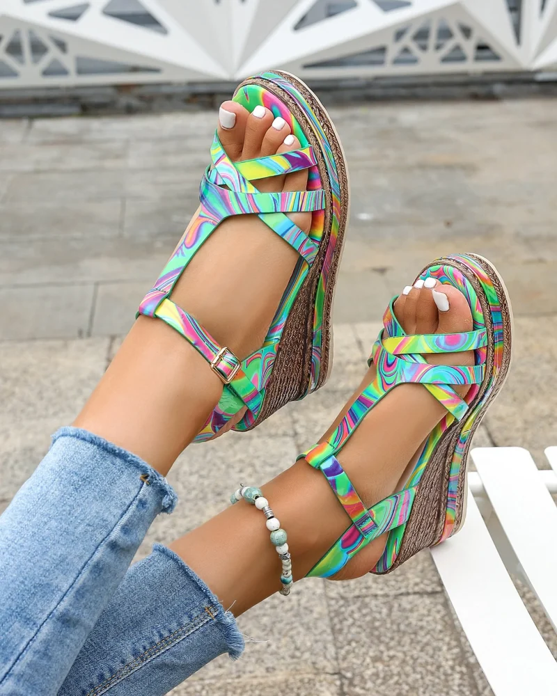 Casual Ankle Strap Comfortable Beach Platform Wedge