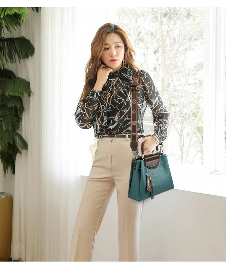 Casual Crocodile Pattern PU Leather Designer Large Capacity Tote Sac Handbags