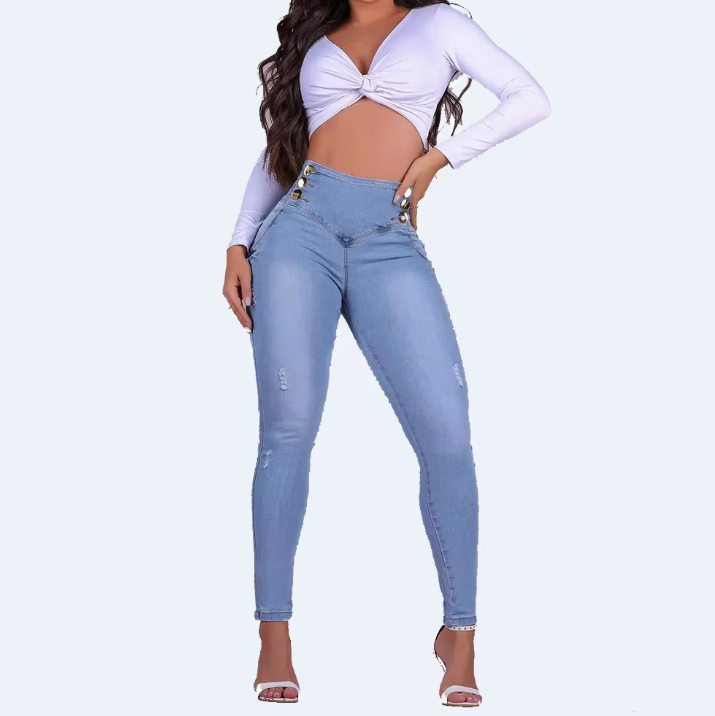 Casual High Waist Slim Stretch Skinny Pencil Jeans