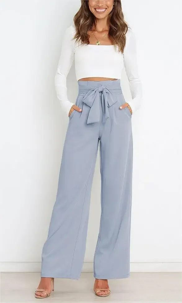 Casual High-waist Cross-border Bow-design Trousers