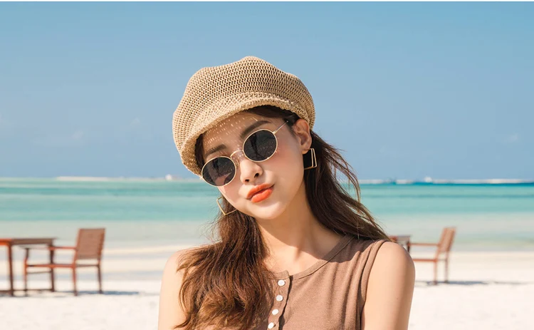 Casual Octagonal Beret Painter Light Breathable Sun Visor Sun Protection Hat