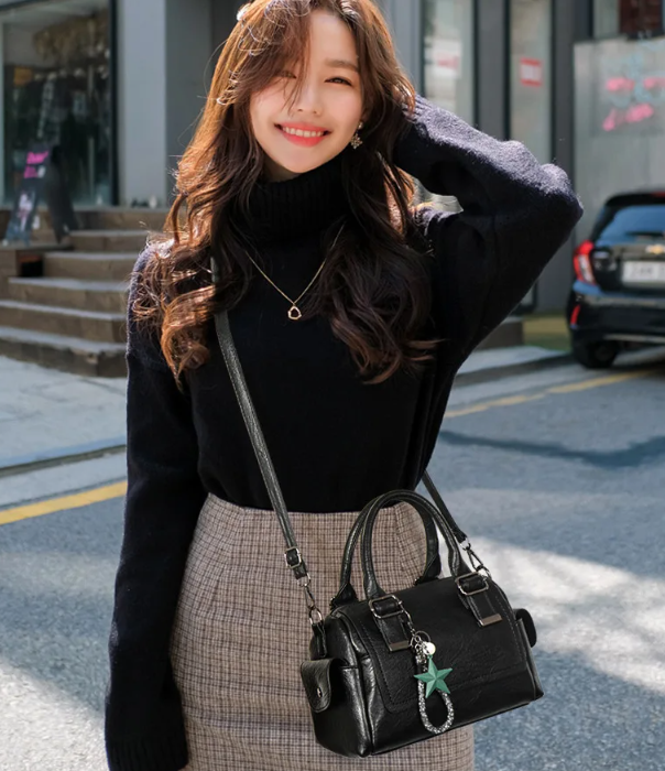 Casual Tote Boston Versatile Daily Cross Body Handbag