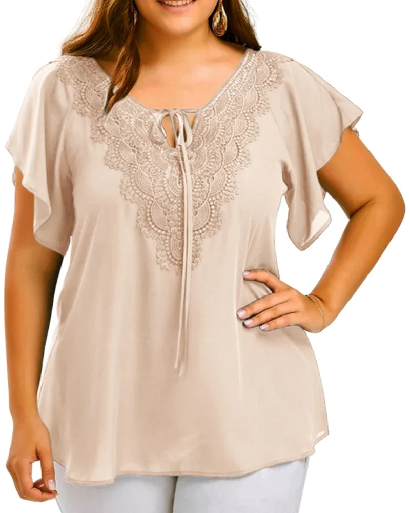 Casual V-Neck Knitted Regular Length Slight Stretch Plus Size Top