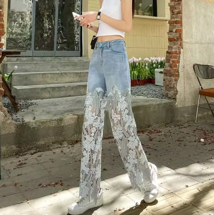 Chic Casual High Waist Straight Wide Leg Jeans