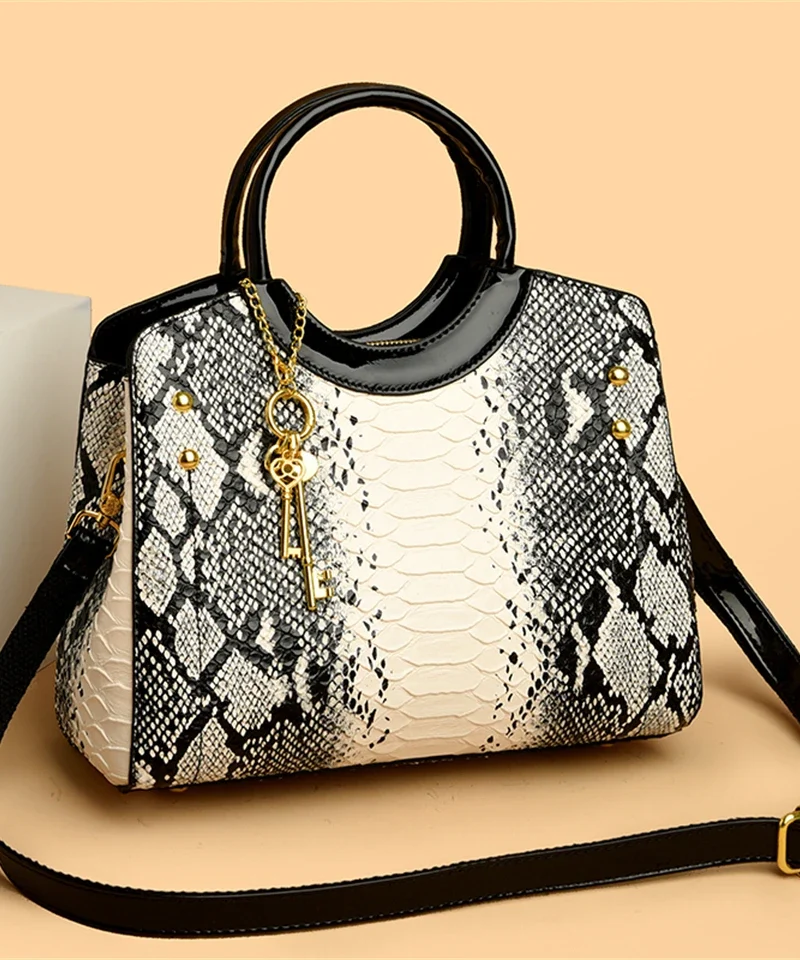 Crocodile Pu Leather Designer Large Capacity Tote Pendant Cross body Handbag