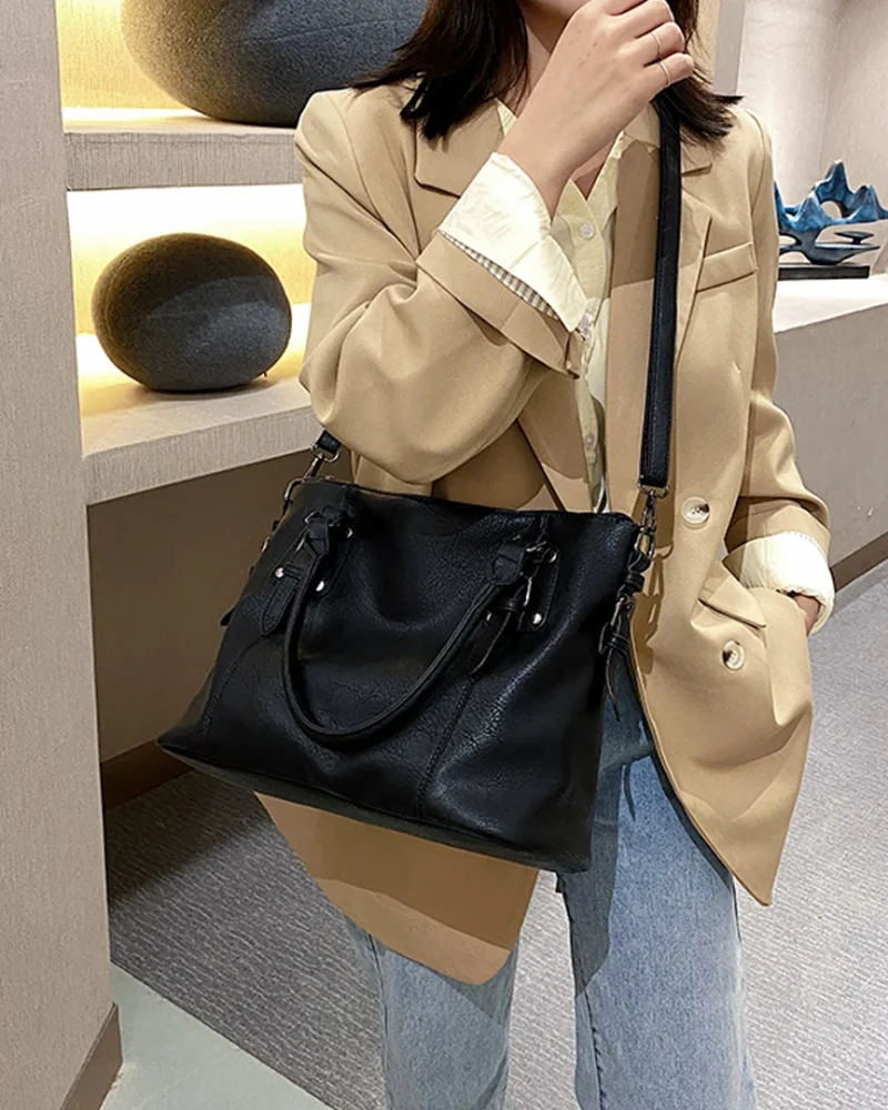 Elegant Large Capacity Tote Retro Simple One Shoulder Versatile Crossbody Bag