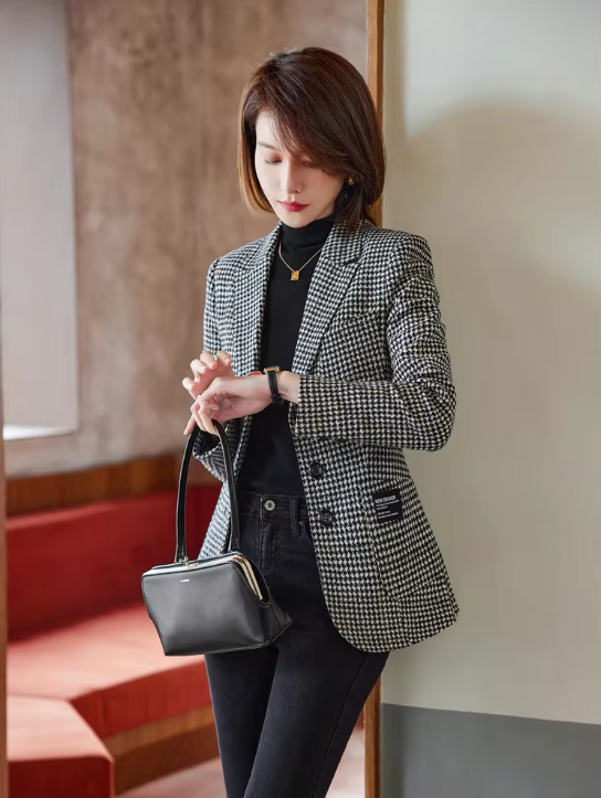 Elegant Vintage Single Breasted Blazer Suit Coat