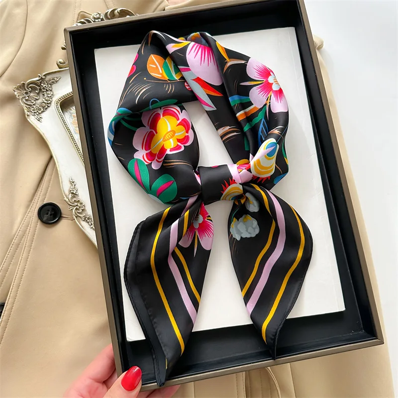 HeadBand Foulard Luxury Neckerchief Soft Band Wrap Beautiful Square Scarf