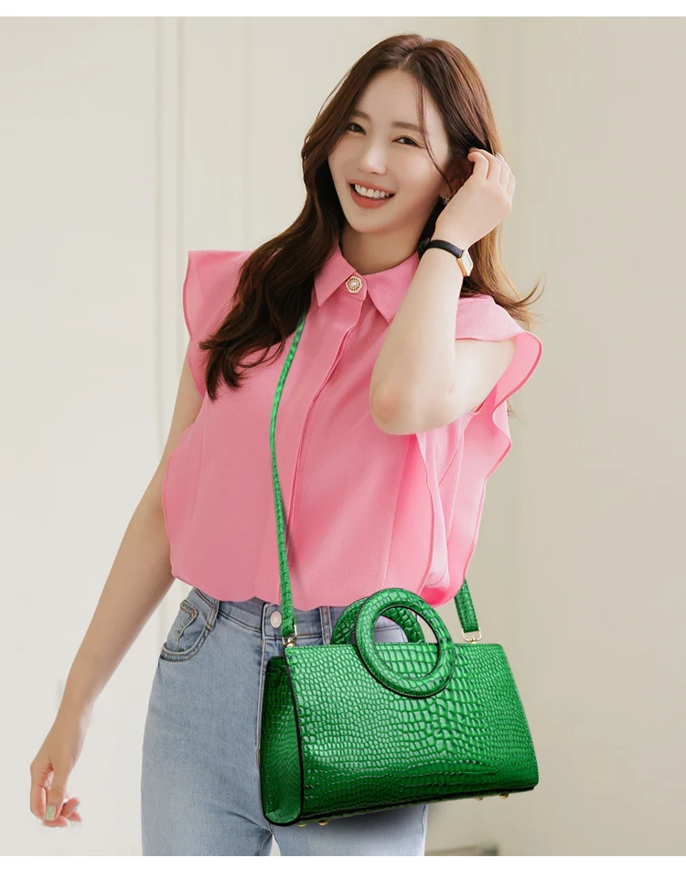 High Quality Crocodile pattern Shoulder Large Capacity Handbag