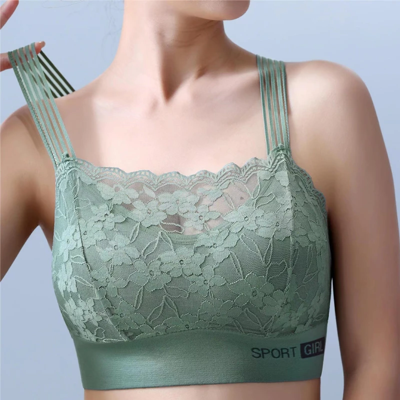 Lace Small Chest Gathered Anti-sagging Sports Beautiful Back Shockproof Wrapped Chest Underwear