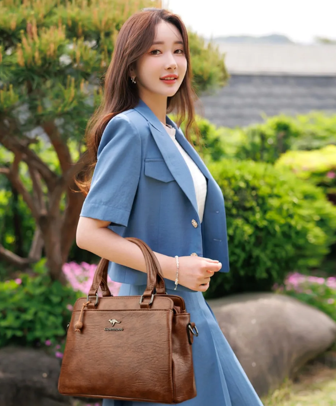 Luxury Soft Leather Large Capacity Shopping Messenger Cross body Handbags