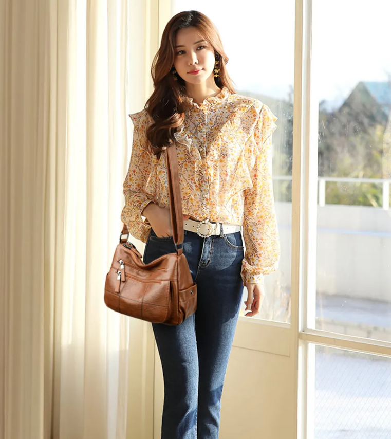 Luxury Soft Leather Multi-pocket Casual Cross Body Handbags 3. Luxury Soft Leather Multi-pocket Casual Shoulder Cross Body Handbags