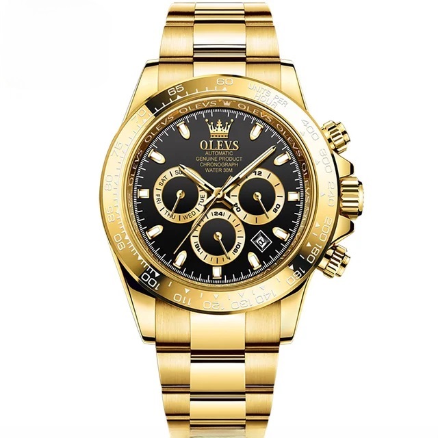 Mechanical Stainless Steel Waterproof Multifunctional Calendar Business Wristwatch