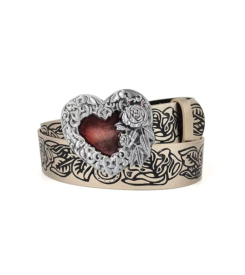 Gothic Dark Style Retro Embossed Versatile Punk Belt