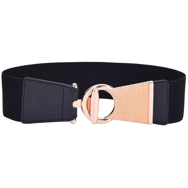 Elastic Wide Belts Fashion Metal Buckle Wide Cinch Belt