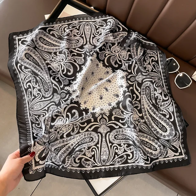 Square Satin Fashion Warps Neckerchief Hair Bands Ribbon Beautiful Scarf