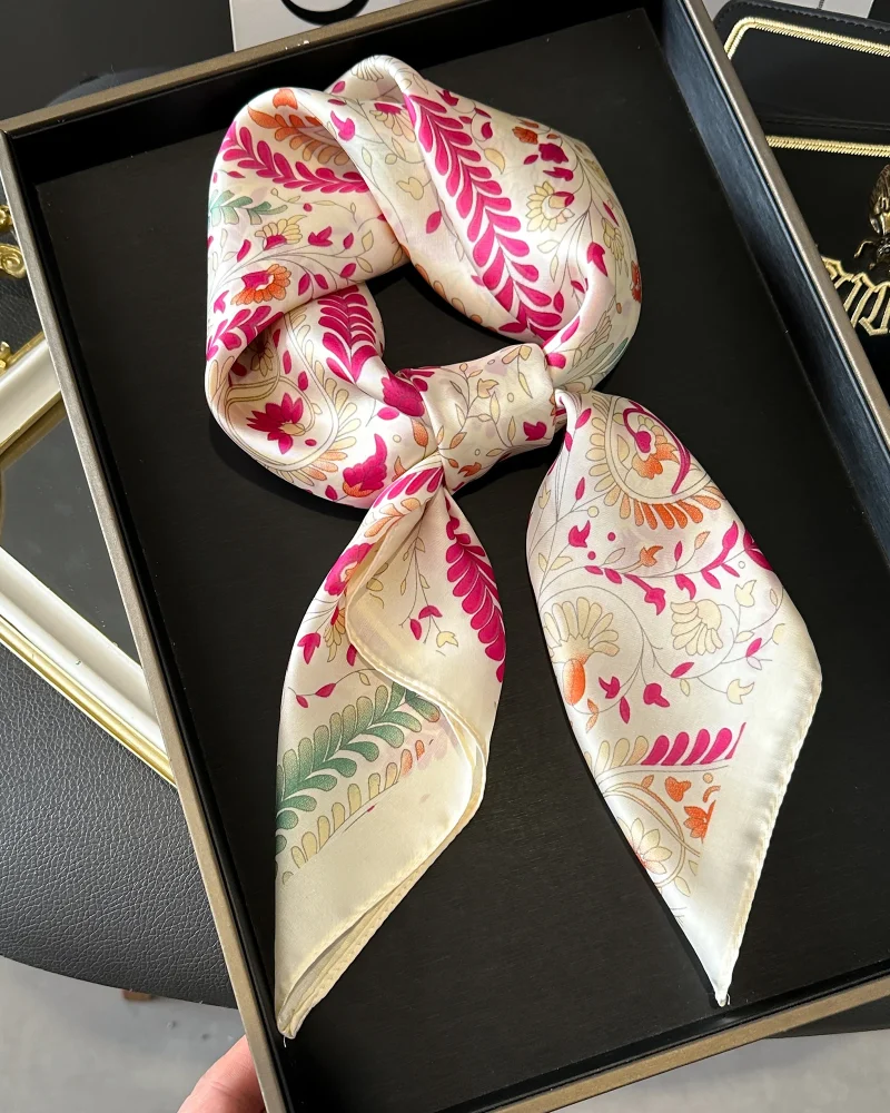 Shawl Square Wraps Satin Neckerchief Bands Ribbon Beautiful Scarf