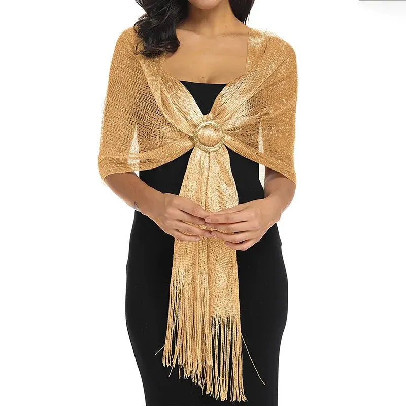 Tassel Glitter Shawl Thread Simple Elegant And Beautiful Scarves