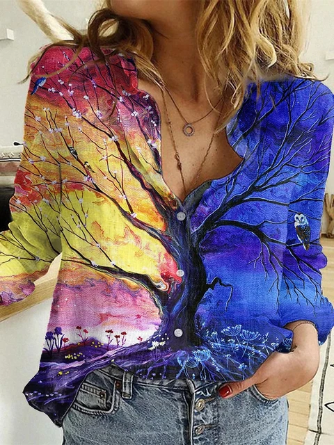 Temperament Loose Blouse Fashion Casual Elegant Long Sleeve Shirt