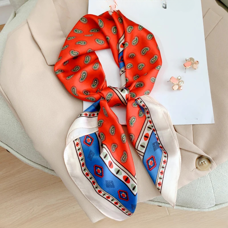 Neckerchief Luxury Printed Shawl Headband Elegant Square Scarves