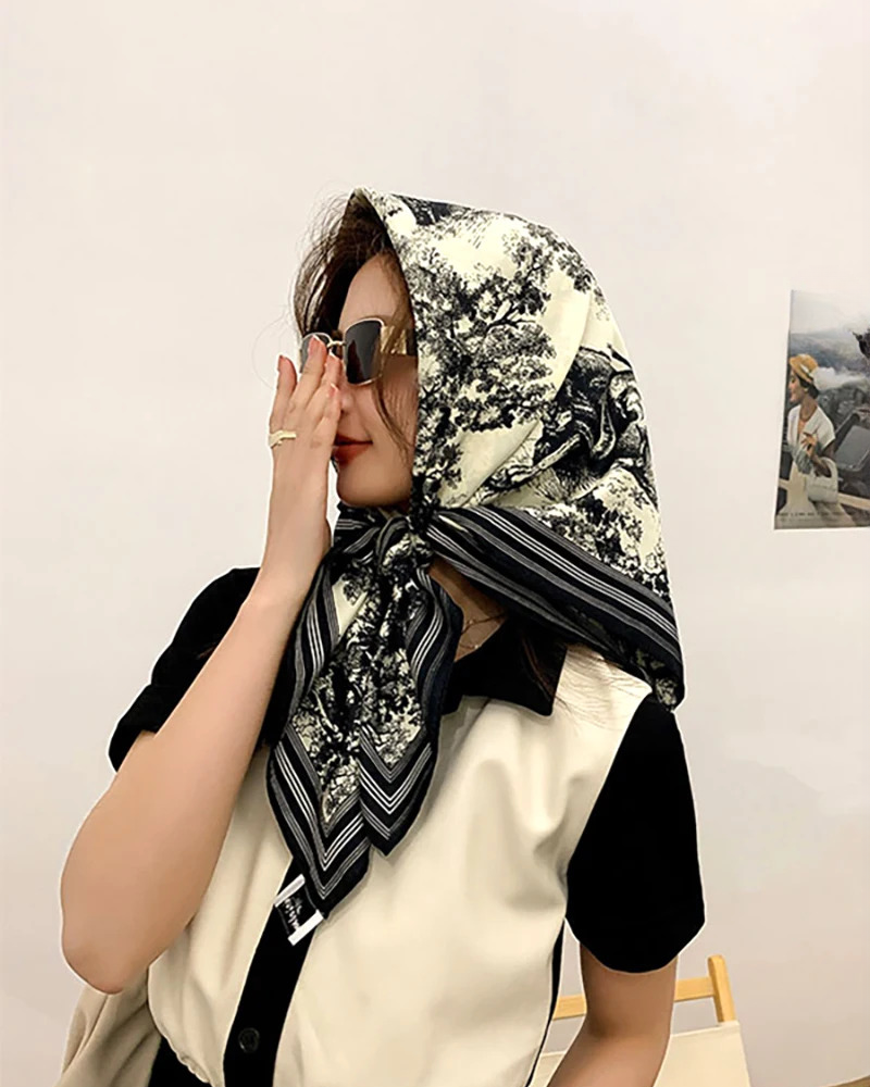 Spring Luxury Smooth Headband Shawl Elegant Beach Scarfs