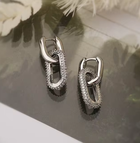 Casual Geometric Zinc Alloy Double Lo Hip Hop Earrings Jewelry