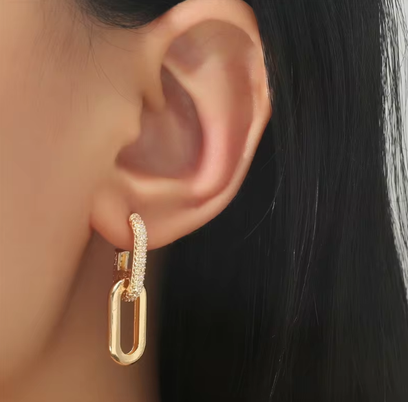 Casual Geometric Zinc Alloy Double Loop Design Punk Hip Hop Jewelry