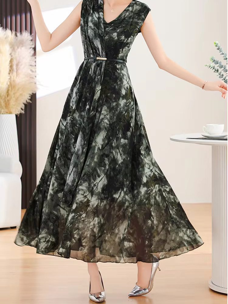 Chiffon Floral Chic Bodycon Vintage And Elegant Maxi Dresses