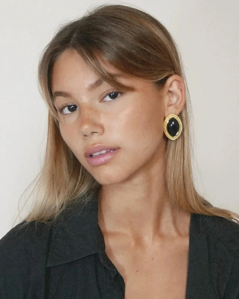 Classic Stainless Steel Metal Butter Geometric Waterproof Daily Stud Earrings