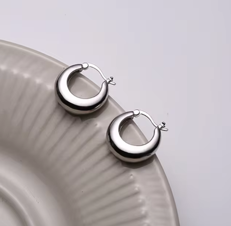 Retro Geometric Round Design Earrings Punk Hip Hop Jewelry