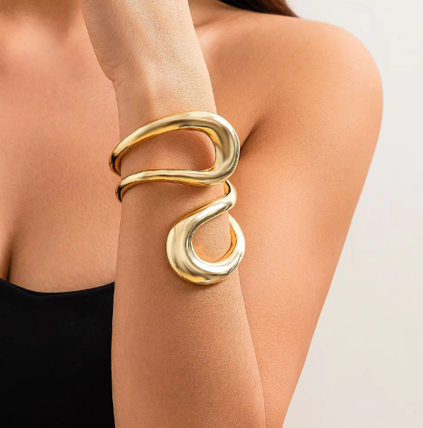 Vintage Punk Geometric Hollow Out Bangles Hip Hop Jewelry