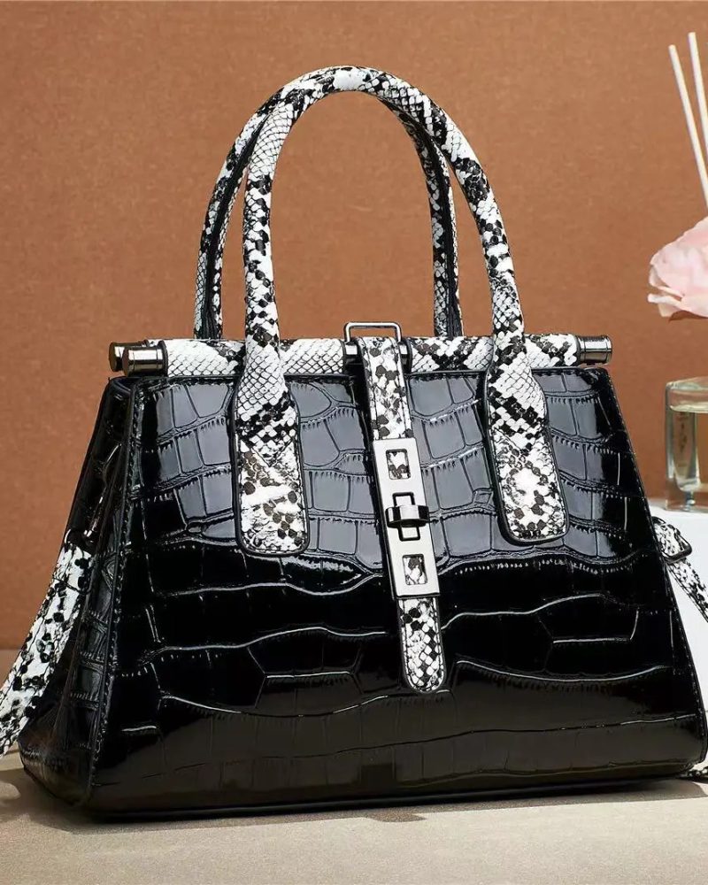 Alligator Crocodile Pattern Big Shoulder Messenger Bag