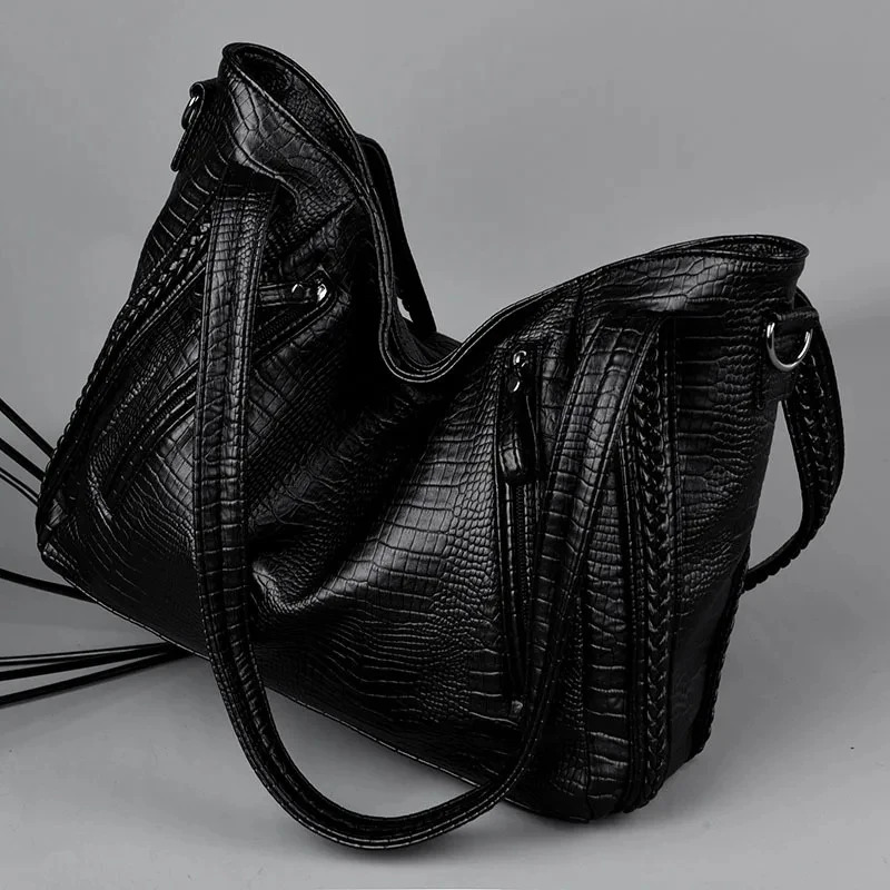 Retro Crocodile Pattern Large Capacity Totes Handbag