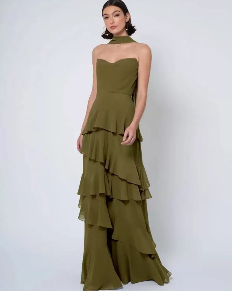 Ball Gown Floor-Length Backless Casual Chiffon Bridesmaid Dresses